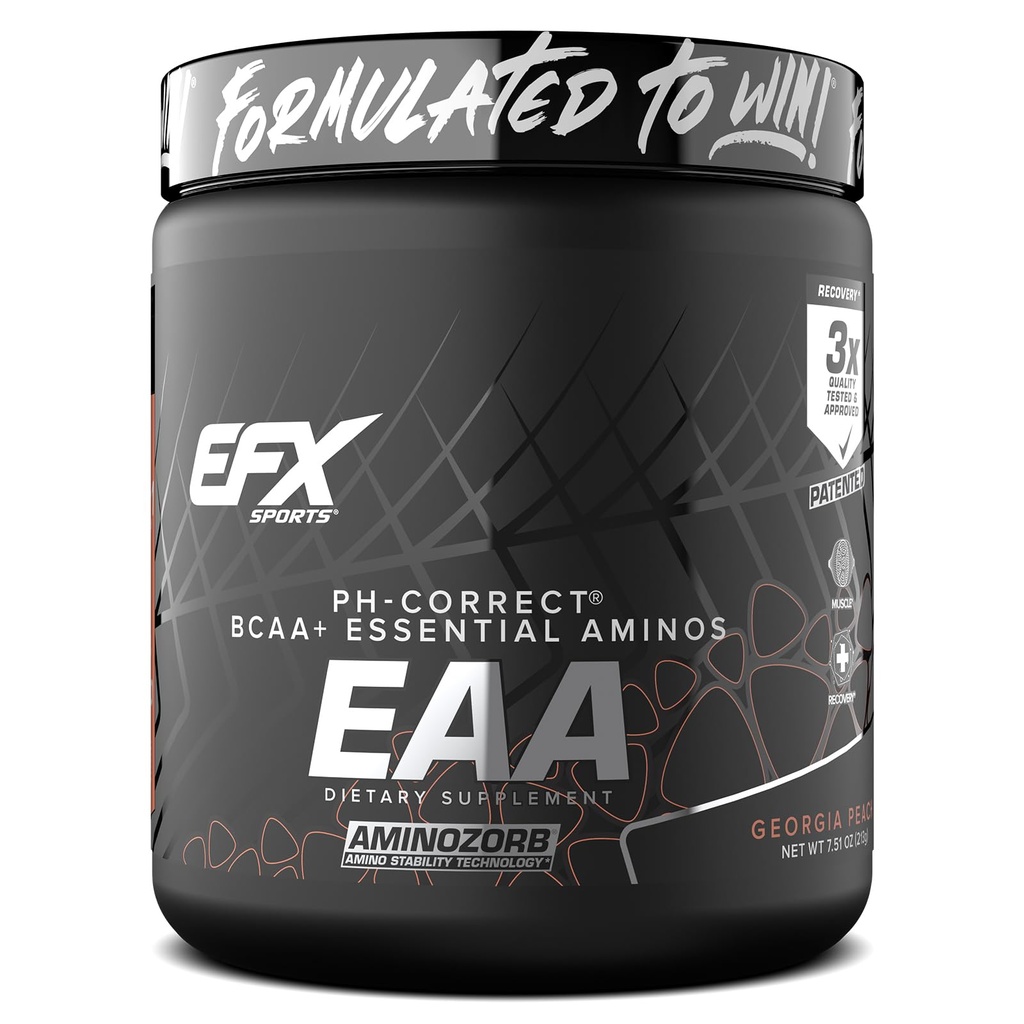 EFX Sports Training Ground EAA | Essential Amino Acids Supplement | Energy & Protein Synthesis | Pre, Intra eller Post Workout | 40 portioner (Georgia Peach)
