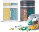 2 Pack KIGI Large Capacity Medicine Organizer och Pill Case med 4 Compartments