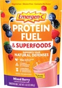 Emergen-C Protein Powder Fuel & Superfoods (16 portioner, blandad Berry Flavor) Plant-Based & Vegetarian Shake Mix med organiska Superfoods, vitamin C & andra antioxidanter