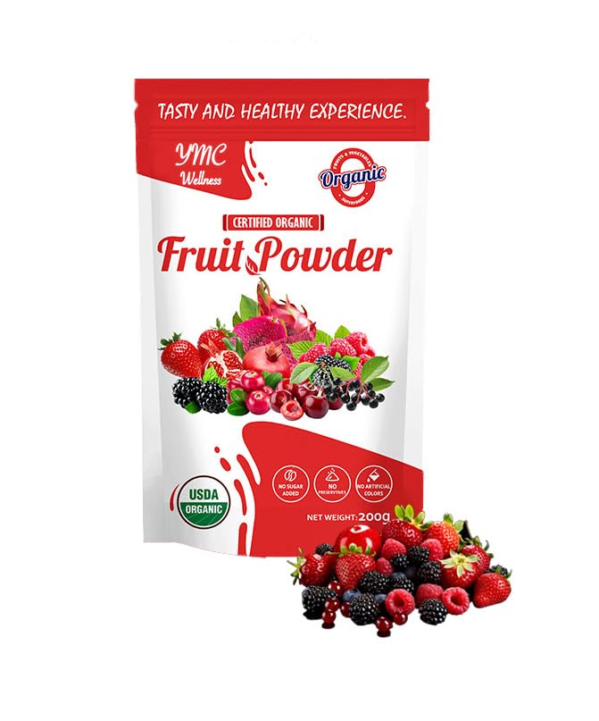 Organic Superfood Fruit Powder Smoothie & Juice mix - Antioxidants Rich Nutrients. Digestive Health, Weight Management, Immune Boosting, Energy boosting, Vitality, Vegan, Non- GMO, Gluten Free, Vegan.