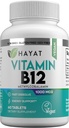 HAYAT Vitamins Vegan Natural Vitamin B12 1000 MCG, Dietary Supplement for Energy Metabolism Support, 2 Month Supply, All Natural, Certified Halal, 60 tabletter, Made in the USA