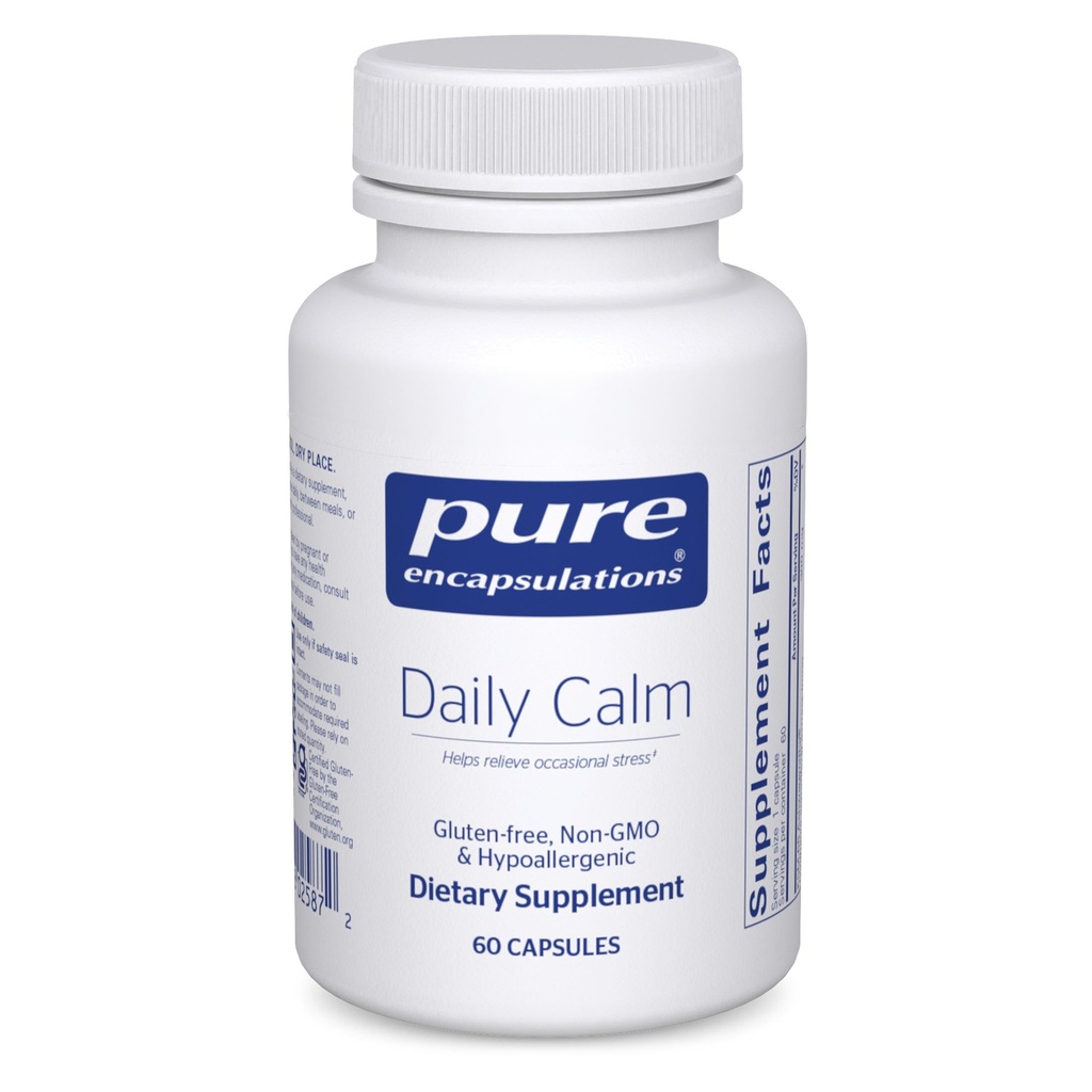Rena inkapslingar Daily Calm - Vegan Stress & Sleep Support Supplement - Innehåller Ashwagandha, Saffron, GABA & L-Theanin - Non-GMO, Soy-Free & Gluten-Free - 60 kapslar