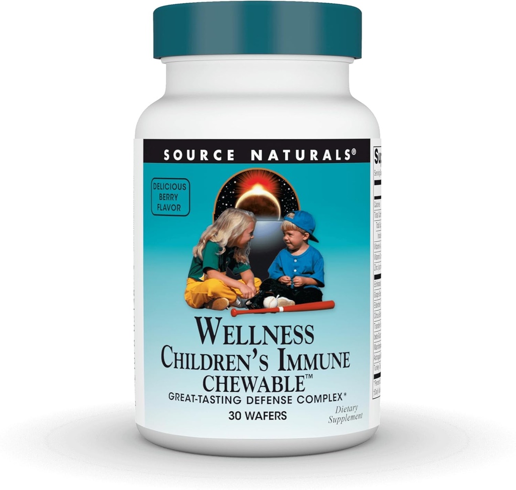 Källa Naturals Wellness Barns Immune Chewable, Great-Tasting Defense Complex, Raspberry Flavored * - 30 Wafers