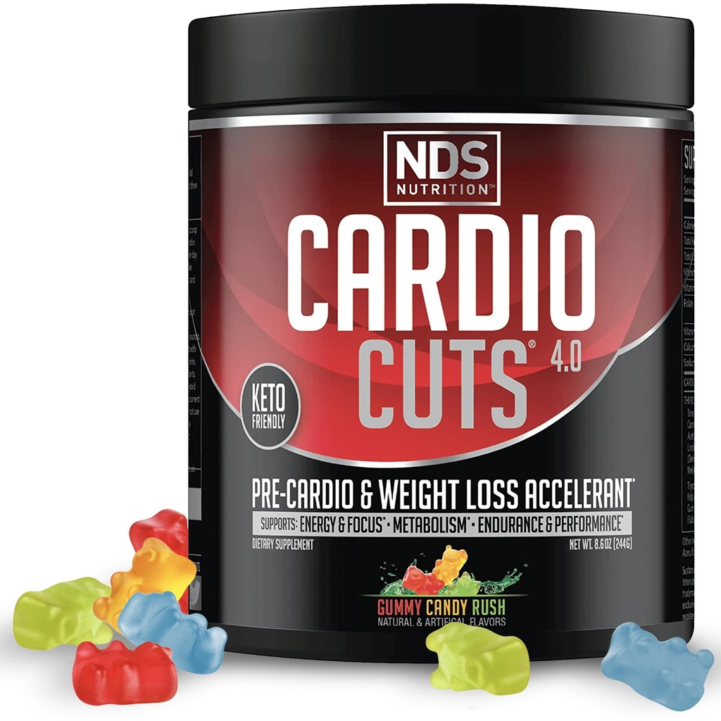 NDS Nutrition Cardio Cuts 4.0, 20 portioner (Pack of 1), Gummy Candy Rush