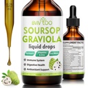 Soursop Graviola Liquid Drops - 2000mg Pure Soursop Extract Blended med 300mg Sea Moss & 100mg Elderberry - Kraftfull Cell Support, Antioxidant-Rich, Immune-Boosting - 2 Fl Oz (60ml) Bottle