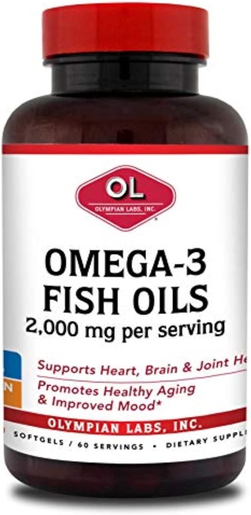 Olympiska laboratorier Omega-3 fiskoljor, 2000 mg per portion - Hjälper till att stödja hjärn- och hjärthälsa, 120 greve, (73)