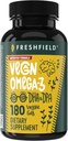 Vegan Omega 3 DHA: Algae Oil, Most Reviewed, Carrageenan Free, Sustainable, Tested, No Heavy Metals, Fish Oil Alt, Plant Based Omega. Stöder hjärta, hjärna, gemensam hälsa w / DPA