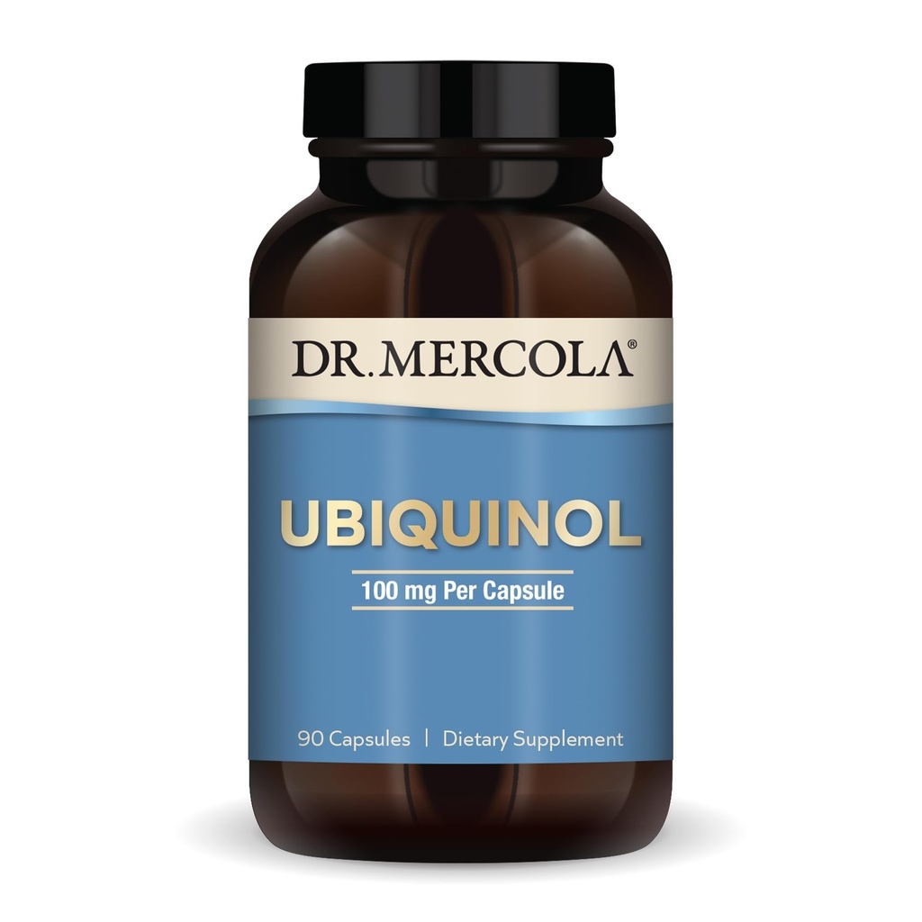 Dr Mercola Ubiquinol - Stöder energi, cellulär hälsa och hjärthälsa - 100 mg Ubiquinol - High-Absorption Formel - Non-GMO, Gluten-Free & Soy-Free - 90 kapslar (90 portioner)