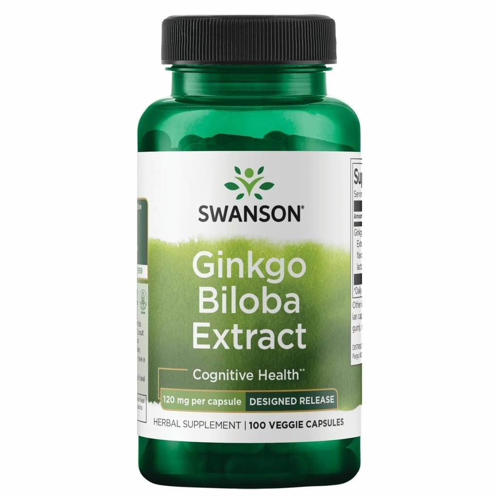 Delayed-Release Ginkgo 120 mg 100 Caps av Swanson Ultra