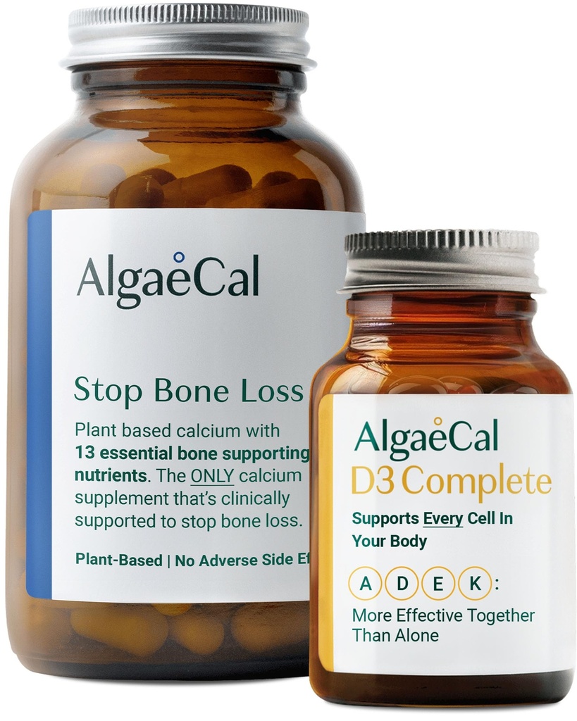 ALGAECAL Bundle - D3 Complete (1000 IE) + K2, VIT E, VIT A Basic Plant-Based Calcium för benstöd