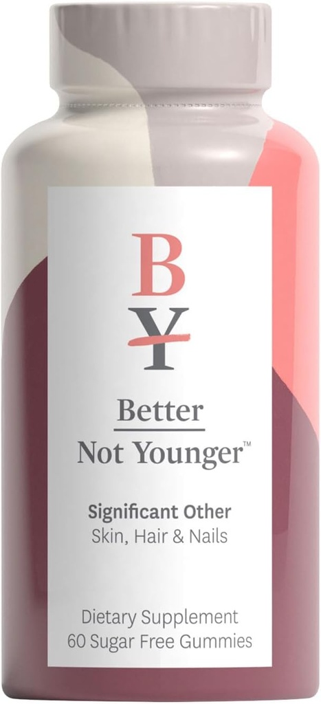 Bättre inte yngre betydelsefullt annat hår, hud och naglar komplettera - sockerfri gummies för hårväxt med vitamin A & Biotin - grymhetsfria kvinnor hårväxtbehandling - 60ct, jordgubbsflavor
