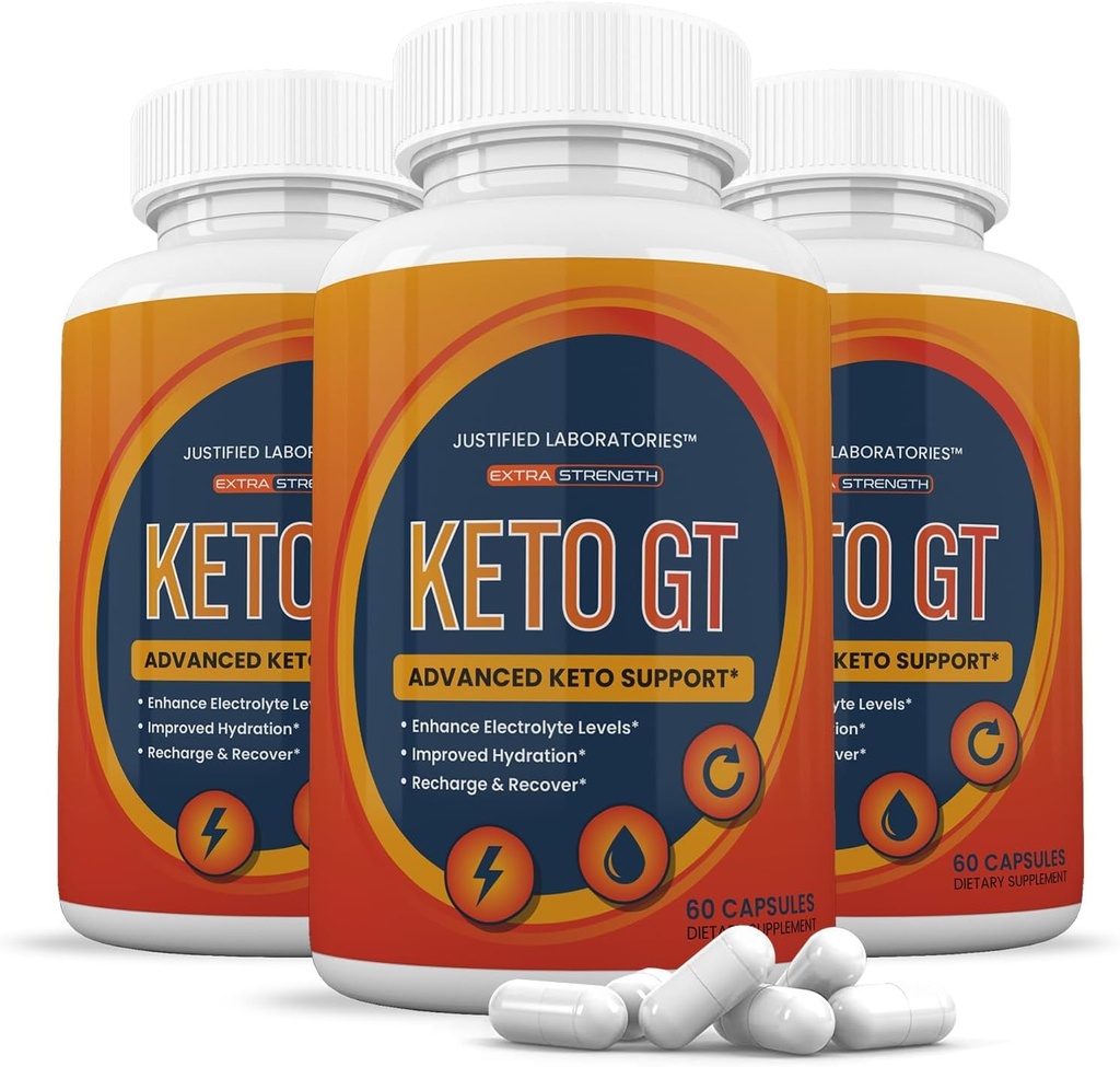 Justified Laboratories (3 Pack Keto GT Keto Pills 1275MG New & Improved Formel innehåller Apple Cider Vinegar Extra Virgin Olive Oil Powder Green Tea Leaf 180 kapslar