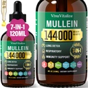 Mullein Drops for Lungs,144000mg Mullein Leaf Extract for Lungs Cleanse & Respiratory Function Healthy Breathing Immune, Digestive System, Natural Herbal Supplement Sugar & Alkohol-Free,120-Day Supply