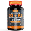 Vitamin D3 20.000 IE + Vitamin K2 (MK7 )200mcg - Optimal Vitamin D3 & K2 Softgel - Strong Bones & Muscle, Calcium Absorption & Immune Support, Hjälpa vitamin D-brist, Lätt att svälja, Icke GMO