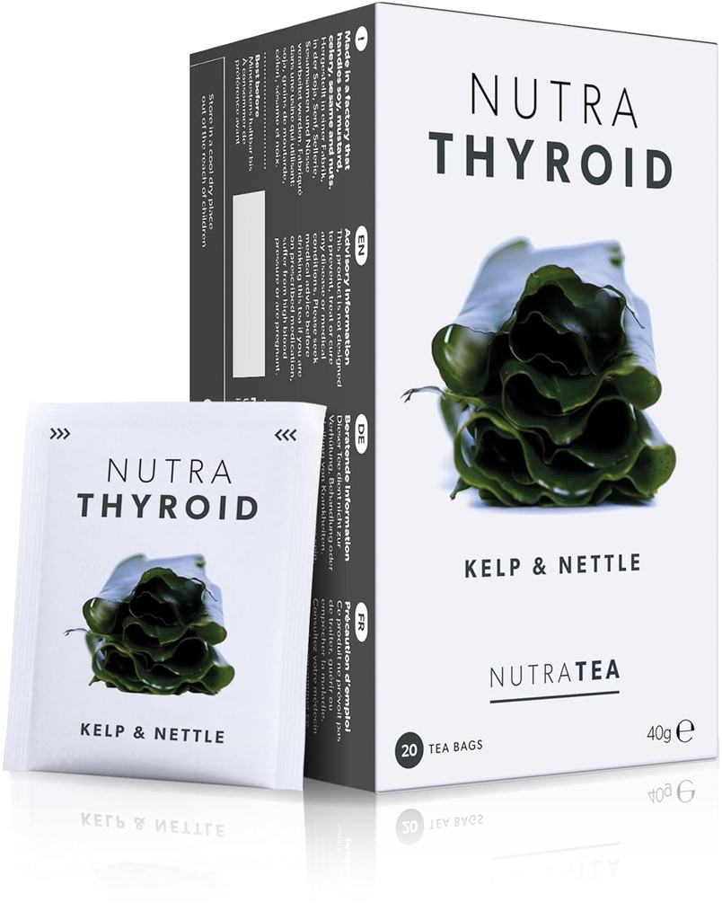 NUTRATHYROID - Thyroid Health Tea | Metabolism Tea - Tillhandahållande av Thyroid Support - Inkluderar Kelp, Bladderwrack & Ashwagandha - 60 Slutade Tea Bags - av Nutra Tea - Herbal Tea - (3 Pack)