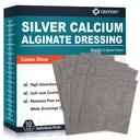 Ag Silver Calcium Alginate Wound Dressing Pads 3'' x 3''' (Pack of 10), Soft Highly Absorbent Silver Wound Dressing, Non-Adhesive Dressing för Wound Care, Painless Removal Gauze Pads för sår