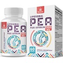Liposomal Palmitoyletanolamid 1000 mg + Luteolin 100 mg, Micronized Pea 99% Högre renad - Förbättrad absorption och biotillgänglighet, 60 Softgels