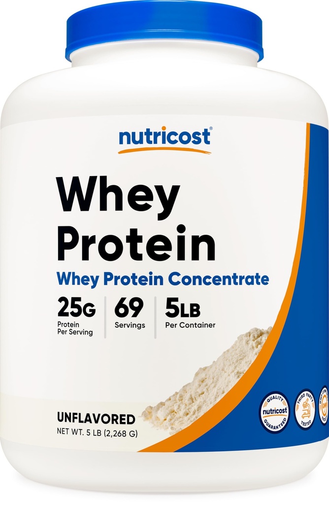 Nutricost Whey Protein Powder, Unflavored, 5 pund - från Whey Protein Concentrate