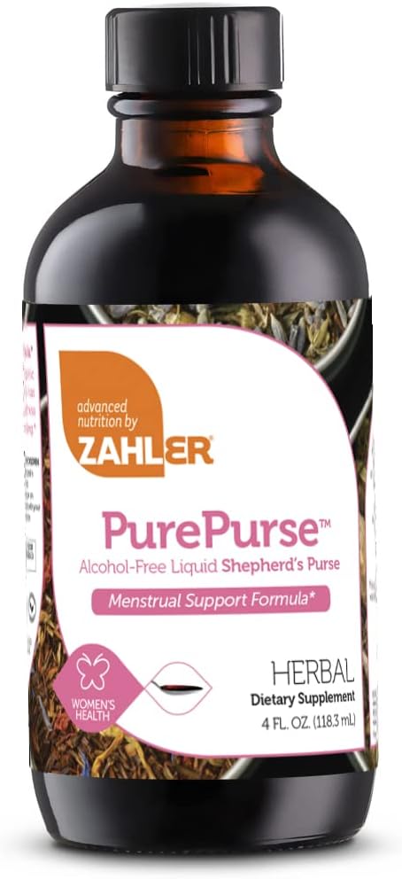 Zahler PurePurse, Liquid Sheperd'S Purse som hjälper till att minska färgning, All Natural Liquid Menstrual Support Formel, Certified Kosher,4oz