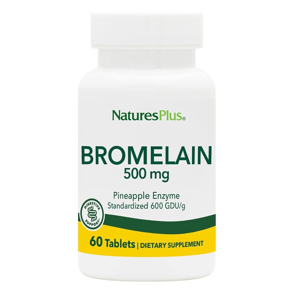 Natures Plus Bromelain - 500 mg - naturligt proteintillskott - 60 vegetariska tabletter (60 portioner)