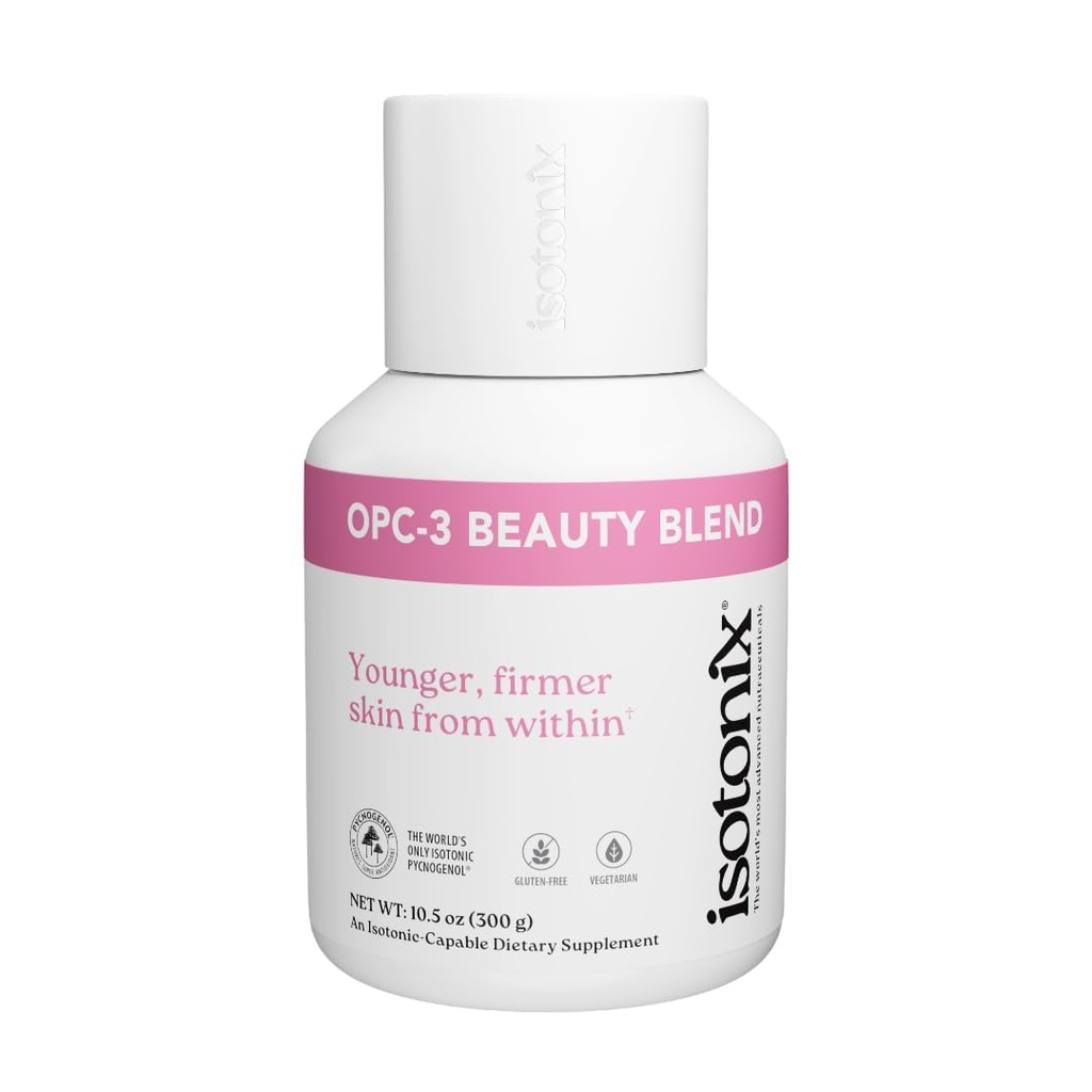 Isotonix OPC-3 Beauty Blend Powder | Collagen Support med Pycnogenol®, Grape Seed & Red Wine Extract | Hair Skin och Nails Supplement med Biotin & Hyaluronic Acid | Antioxidant Powder - 90 Servings