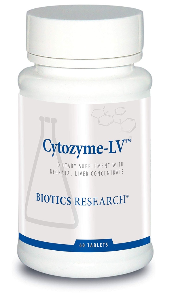 Biotics Research Cytozyme LV Neonatal Liver, stöder hälsosam leverfunktion och Serum Albumin, utmärkt källa till B-vitaminer och järn, SOD, katalas, potent antioxidant 60 tabletter