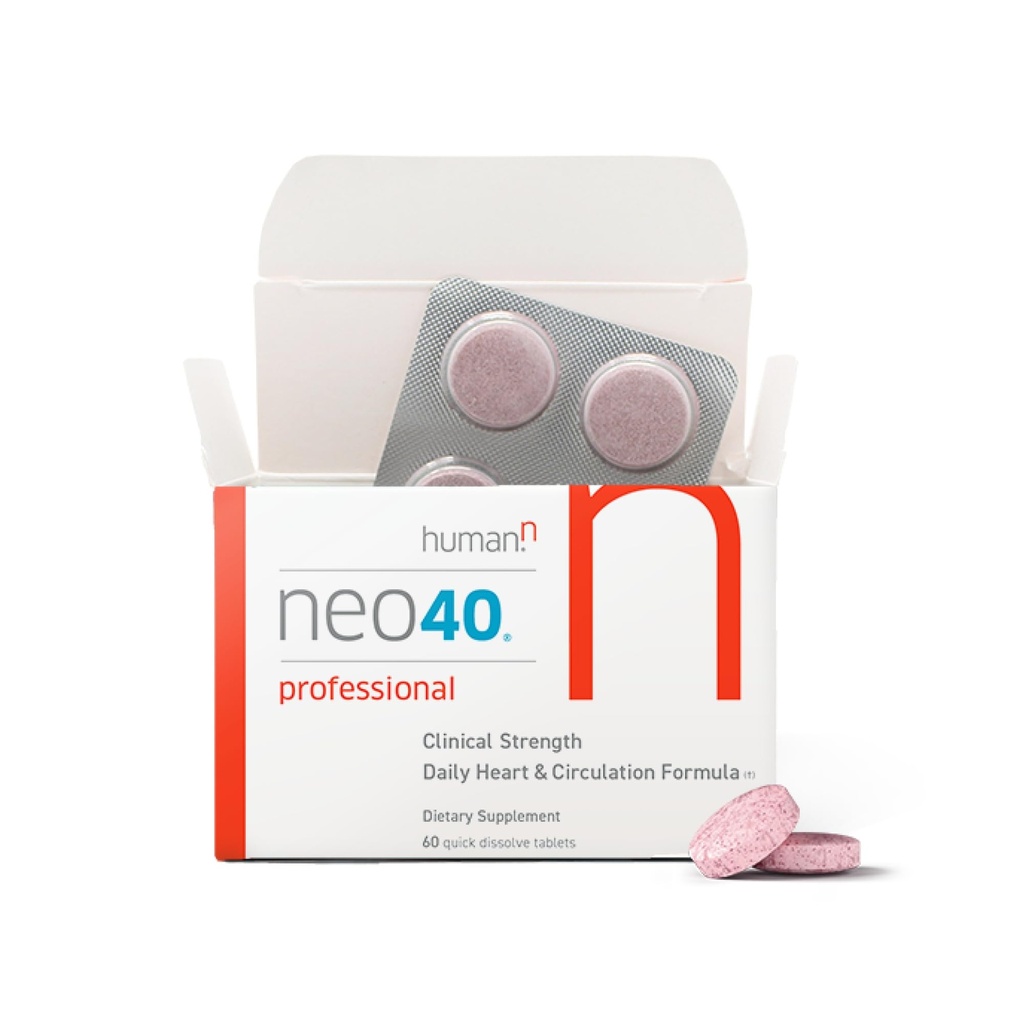 HumanN Neo40 Professional - Daily Heart & Circulation Support - Methylfolate, Beet Root Powder, Hawthorn Berry, L-citrulline - 60 upplösbara tabletter