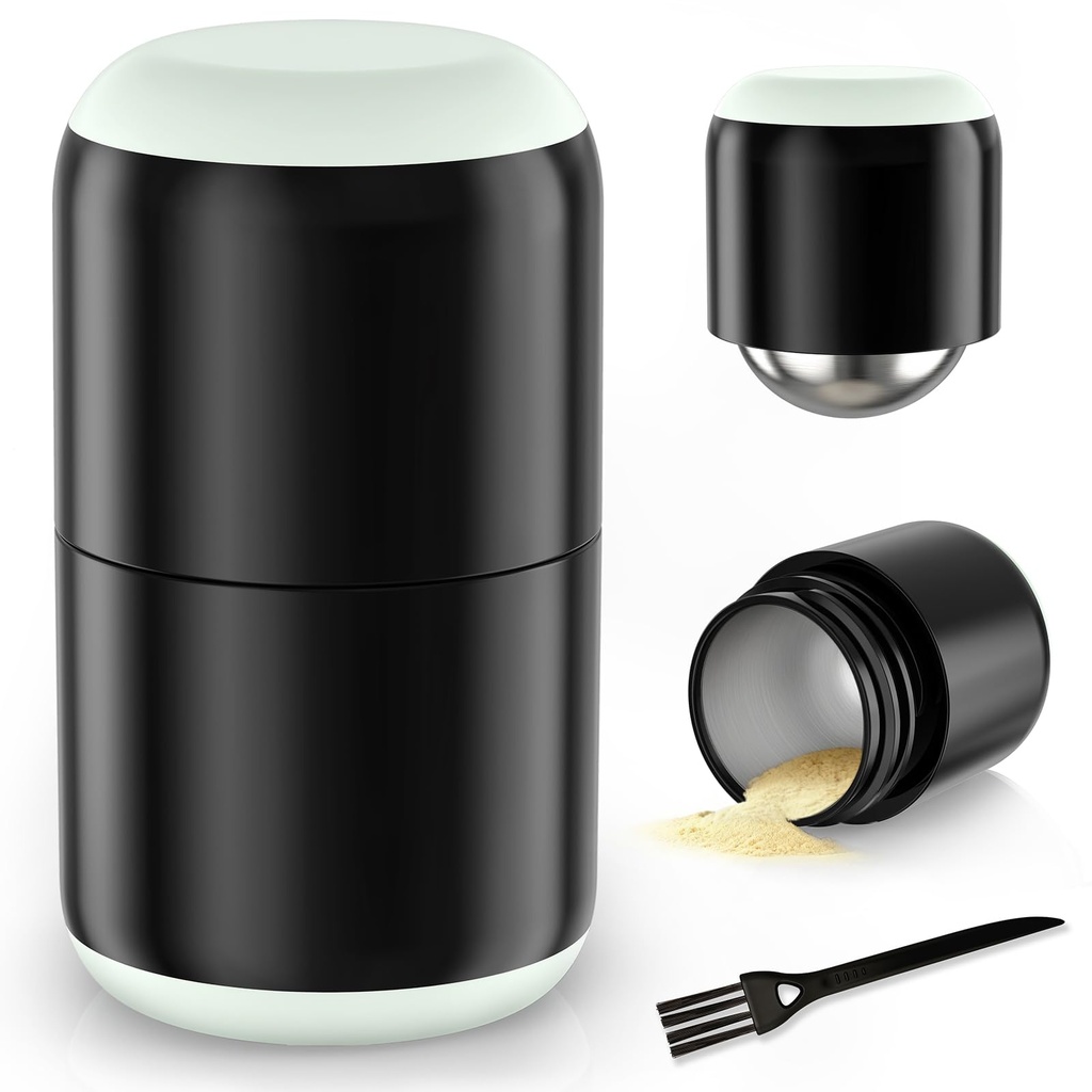 DEPAD Pill Crusher Stainless Steel, Pill Crusher Fine Powder, Pill Crushers for Elderly and Pets, Pill Grinder Fine Powder with Brush, Twist-to-Grind