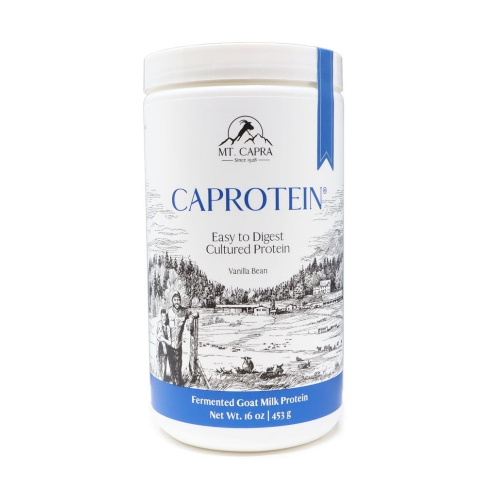 Mt Capra Caprotein | Casein Protein Concentrate, Fermented Goat Milk Protein från Grass-Fed Pastured Goats, Extremely Easy to Digest | Vanilla Bean | 23 Servings - 16 oz