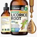 BIO KRAUTER Licorice Root Tincture - Licorice Root Extract för Digestive Support - Alkohol och Sugar Free - Vegan Drops 4 Fl.Oz.