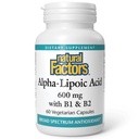 Naturliga faktorer Alfa-Lipoic Acid + B 600 mg, 60 kapslar