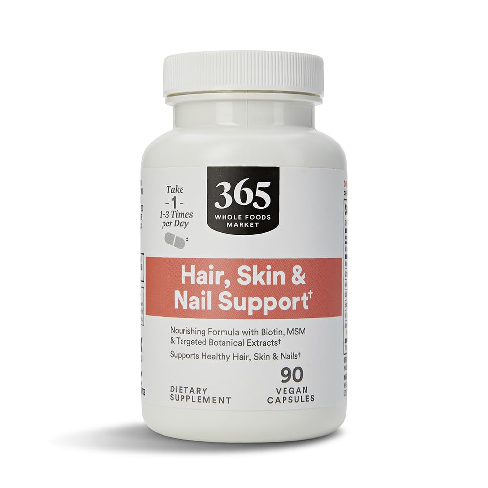 365 av Whole Foods Market, Hair Skin & Nails 2000 Biotin, 90 Count
