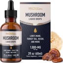 Mushrooms Liquid Drops Complex | Lions Mane Supplement med Turkiet Tail Mushroom, Reishi, Shiitake & More | Stöd kognitiv funktion, minne och fokus | Non-GMO, Soy-Free | 2 Fl Oz, 60 portioner