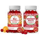 Lunakai Vitamin B12 och Women's Multivitamin Gummies Bundle - 3000mcg Methylcobalamin High Absorption Energy Gummy - 100% dagligt värde av 16 Essential Vitaminer och mineraltillskott - 30 dagars leverans