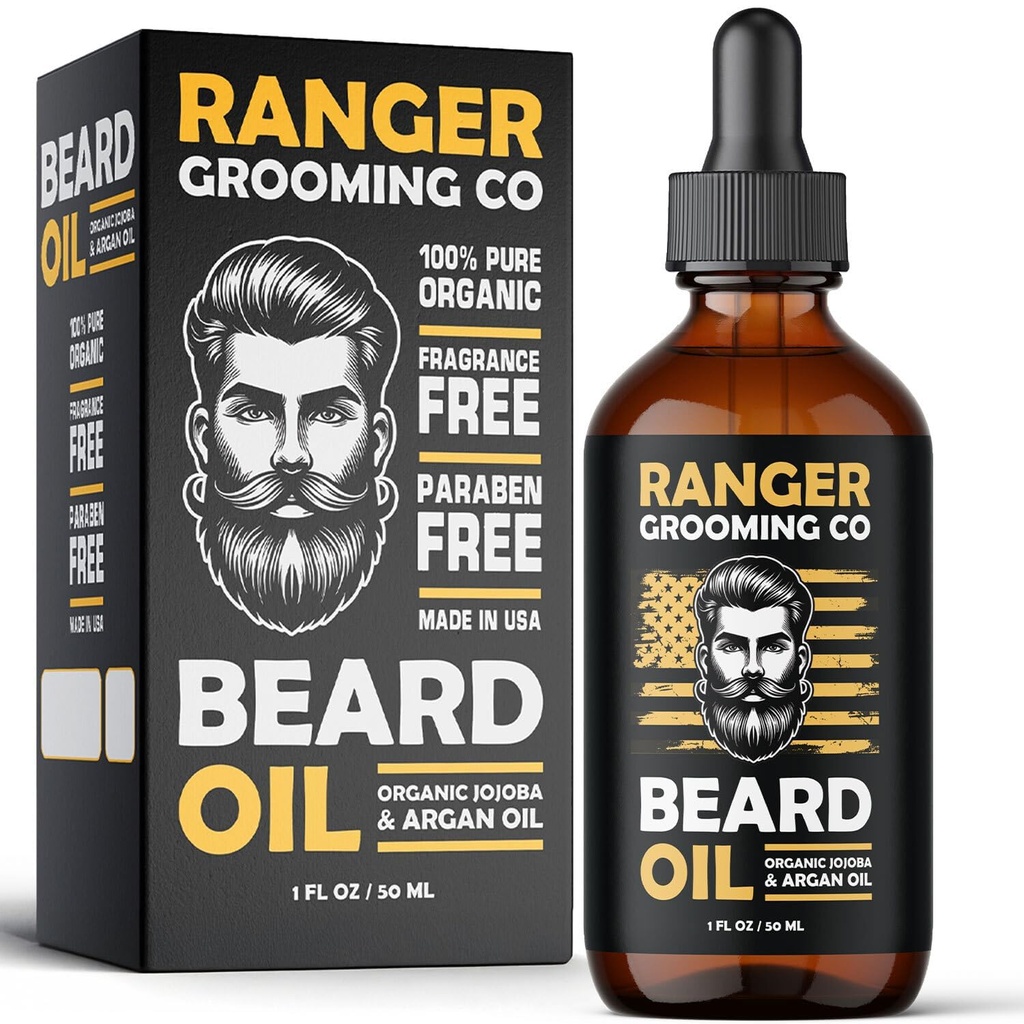 Leven Rose skäggolja för män och skägg mjukare 100% ren natur för skäggiga män, mustascher och återfuktad hud 1 uns av Ranger Grooming Co