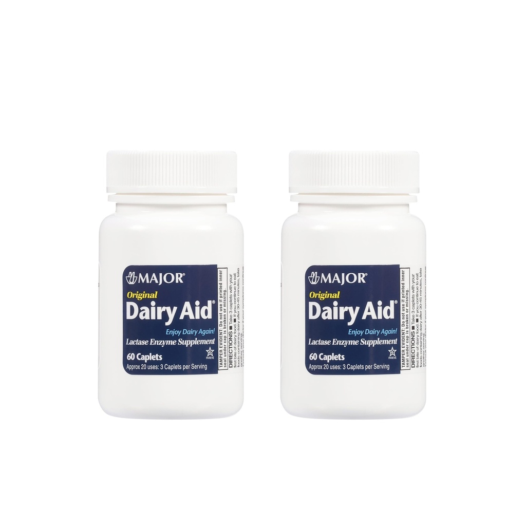 Dairy Aid Lactase Enzyme Caplets Generic för Lactaid Original 120 Ea.