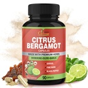 Organic Cadane Citrus Bergamot Supplement Extract Capsules, 90 Capsules & Berberine, Olive, Guggul, Garlic, Pine Bark, Black Pepper | Supports Overall Health, Immune System | 3 Months Supply