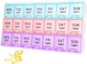 Large Weekly Pill Organizer 3 Times A Day,Travel Pill Cases ，Moisture-Proof 7 Day Pill Contaner,Medicine Pill Organizer, Portable for Pills Vitamin Fish Oil Supplements