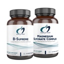Designs for Health Magnesium Glycinate Complex (60 kapslar) & B-Supreme (60 kapslar) Bundle - B Vitamin Komplex med High Absorption Magnesium Supplement