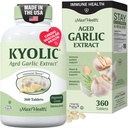 Maxi Health Kyolic Organic Garlic Supplement - Kosher Garlic tabletter med kyolisk åldrad vitlök extrakt för immunstöd - Vegetariska vitlök piller (360 greve)