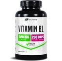 Healthfare Vitamin B1 (Thiamine) 500mg | 200 Vegan Capsules | Extra Strength High Potency Supplement | Stöder energi och nervsystem | Non-GMO, Gluten-Free | Made in USA