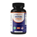 Vitamatic MCT Olja 3000 mg per servering - 180 Softgels - från Coconut Oil - Innehåller 55% caprylic Acid C8 och 40% capric Acid C10