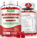 2 Pack Förbättrad Glukosamin Chondroitin Gummies med MSM för vuxna - Extra-Strength Joint Health & Flexibility, Antioxidant & Immune Support Supplement, 120 Count