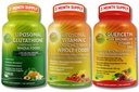 SUPPLEMENTS STUDIO Immune Support Bundle - Liposomal Vitamin C 1500mg + Liposomal Glutathione 500mg + Quercetin med Bromelain, Zink & Vitamin C - Vegan, icke-GMO, Förbättrad Absorption Formulas