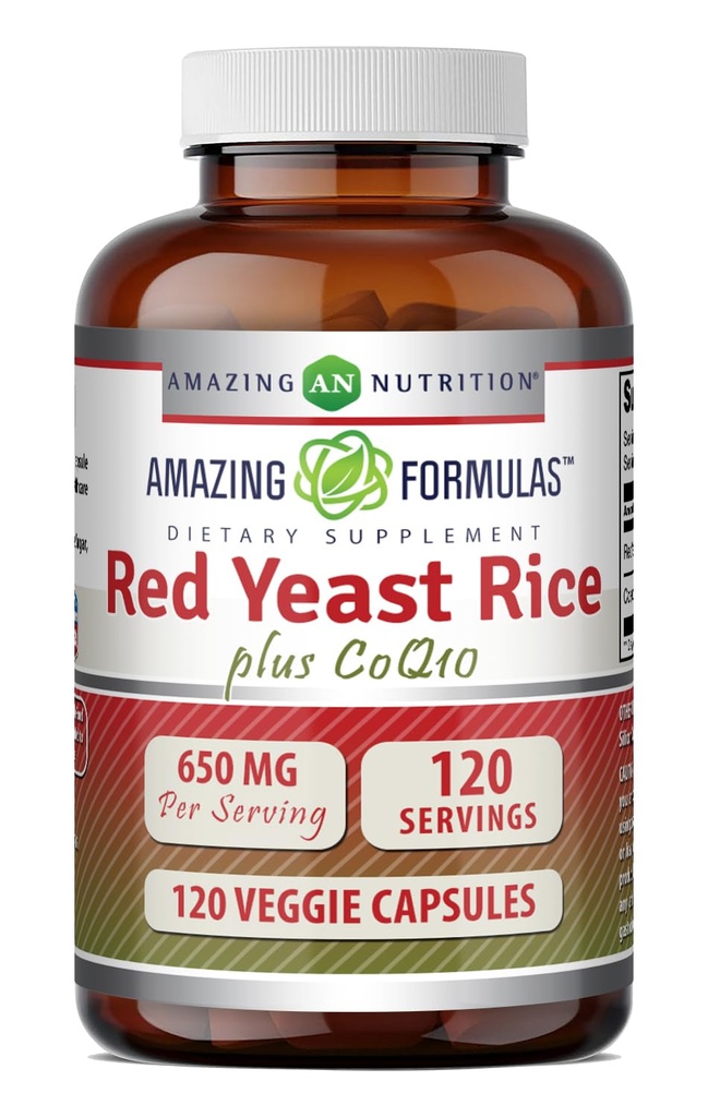 Fantastiska formler Red Yeast Rice 600 Mg Plus Co Q-10 50 Mg 120 Vegetariska kapslar