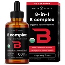 USDA Organic Vitamin B Complex Liquid Drops Sublingual B12 Methycobalamin | B1, B2, B3, B5, B6, B7, B9 | Methylated B Vitamins Complex för kvinnor och män | Biotin, Niacinamide, Folate & Folic Acid, 2oz
