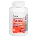 Major FeroSul - Ferrous Sulfate 325 mg tabletter - Järntillskott för kvinnor och män - särskilt belagda lätta att svälja tabletter - Röd - 1000 greve