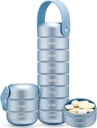 Zannaki Metal Weekly Pill Organizer, Large Travel Pill Box 7 Day, Waterproof Daily Pill Case med Silicone Handle, Aluminiumlegering Portable Pill Holder Container för vitamin, medicin, tillägg, piller