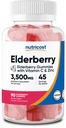 Nutricost Elderberry Gummies med vitamin C & Zink 90 Gummies - Gluten Free, Vegetarian