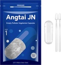 Tomma kapslar storlek 1 - Clear Fillable Vegetarian Capsules (100 greve) Storlek 1 Tomma Pullulan kapslar med två Micro Lab Spoons, Veggie Capsules Empty Caps för DIY dina egna tillägg